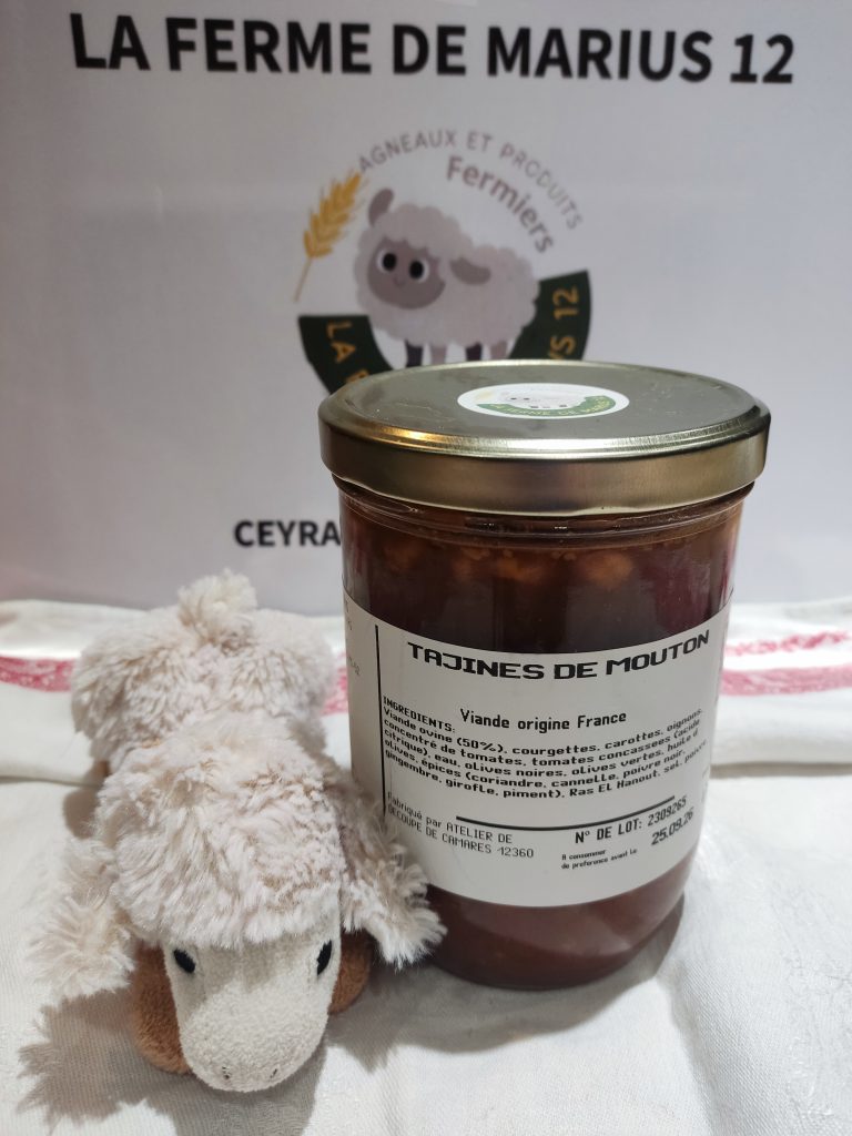 Conserve de tajine de brebis. Vente à la ferme en Aveyron