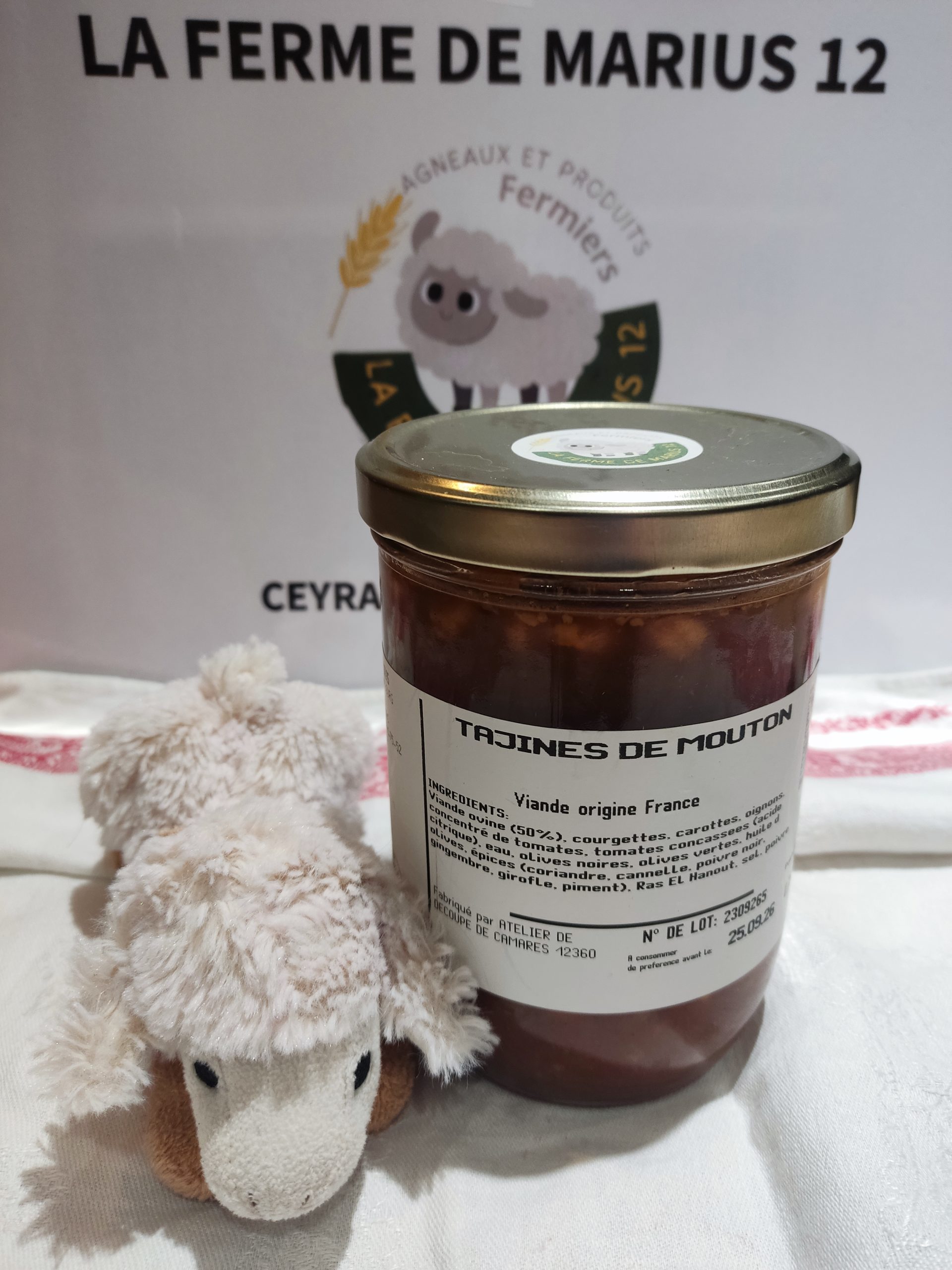 Conserve de tajine de brebis. Vente à la ferme en Aveyron