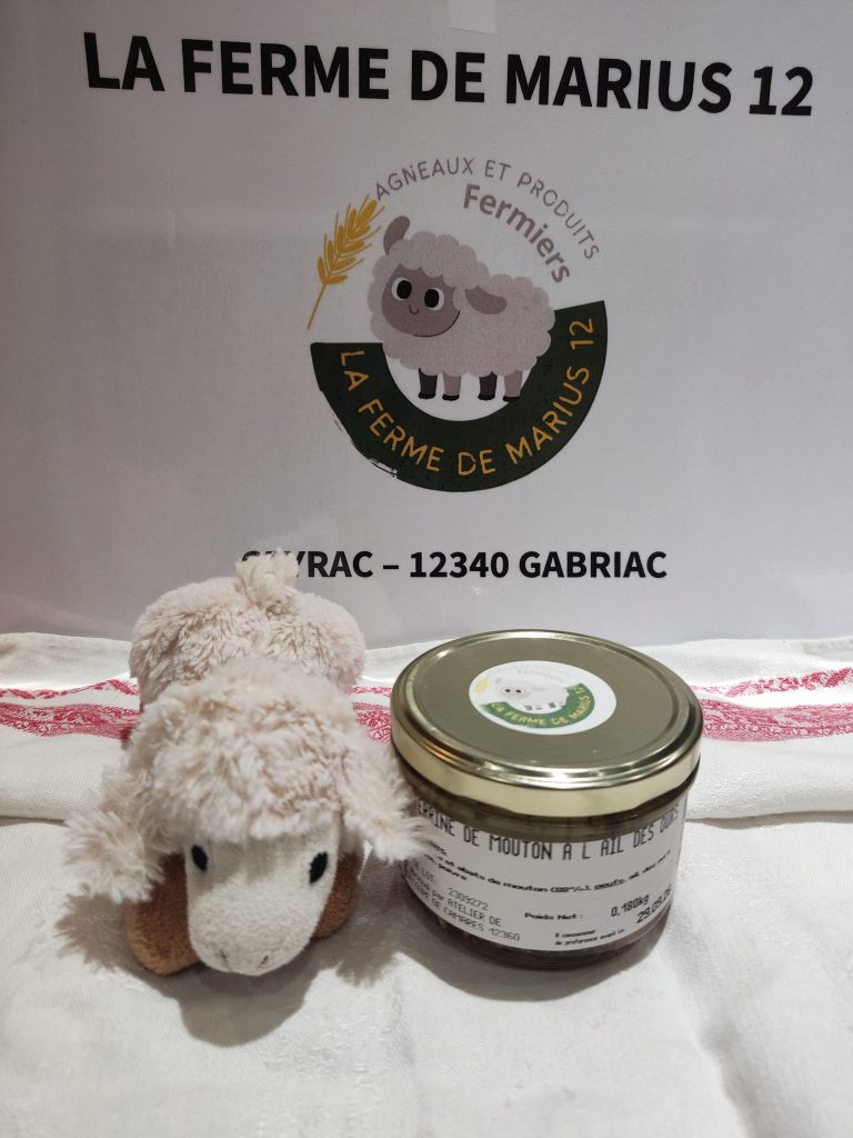 Terrine de mouton à l'ail des ours. Vente directe à la ferme en Aveyron