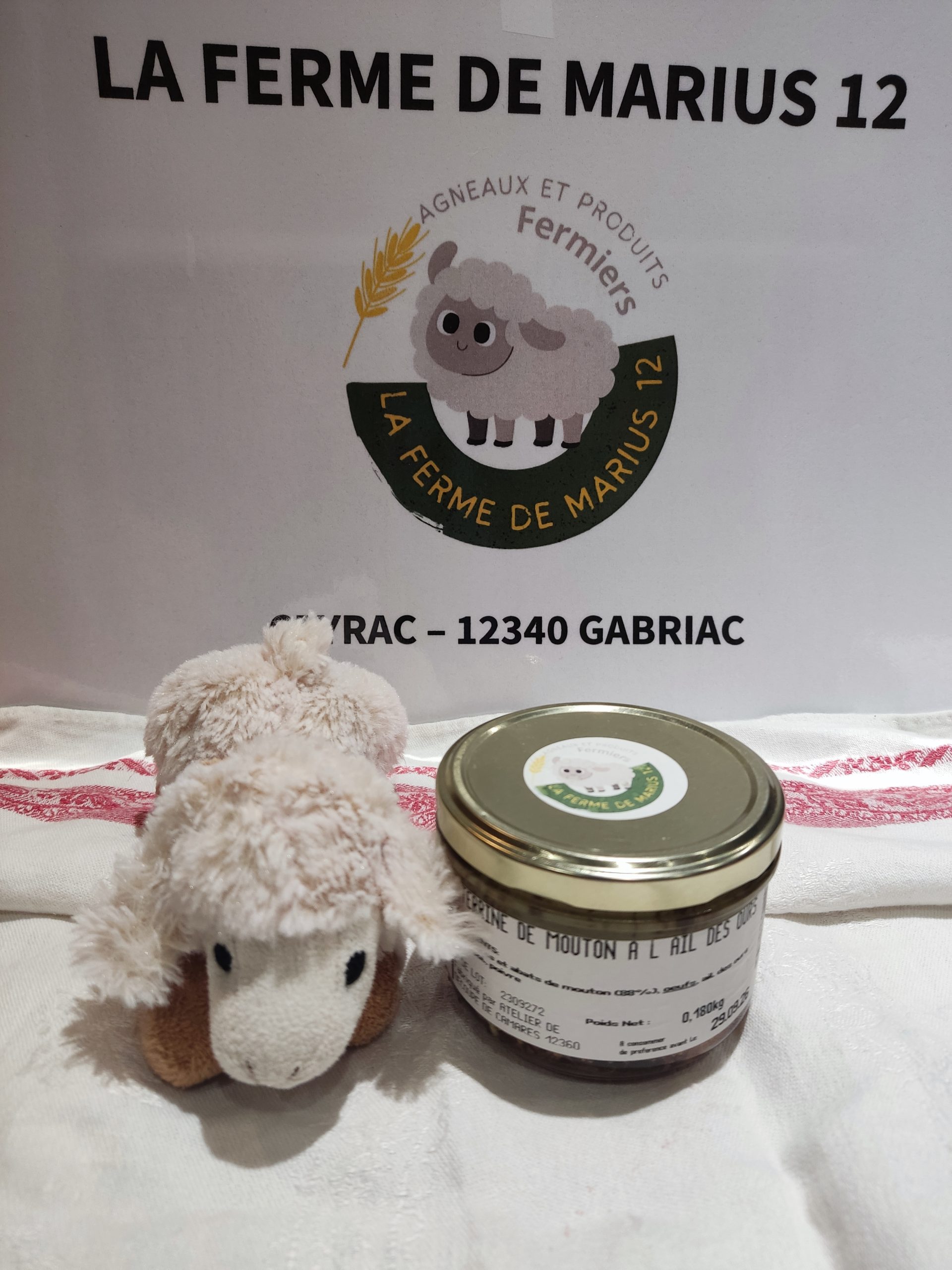 Terrine de mouton à l'ail des ours. Vente directe à la ferme en Aveyron